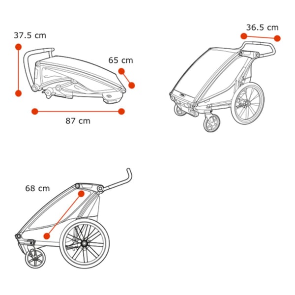 Lastenkuljetusperäkärry THULE Chariot Lite 1, Agave