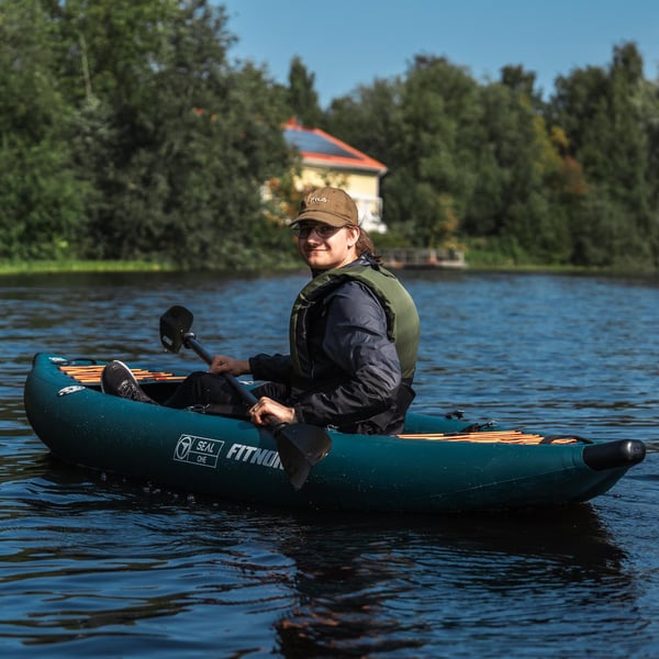 FitNord Seal One ilmatäytteinen kajakki, tummanvihreä  (1-istuttava)