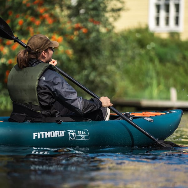 FitNord Seal One ilmatäytteinen kajakki, tummanvihreä  (1-istuttava)