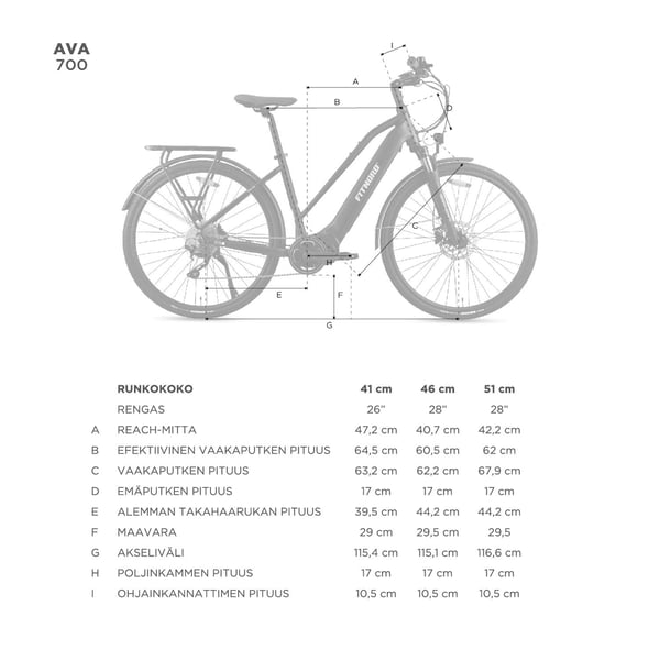 FitNord Ava 700 Sähköpyörä, valkoinen (720 Wh tehoakku) 