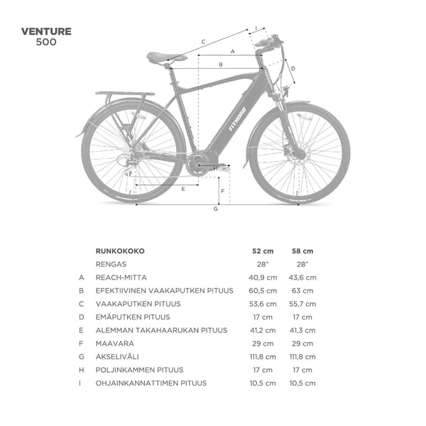 FitNord Venture 500 Sähköpyörä 2024, musta (612 Wh akku)